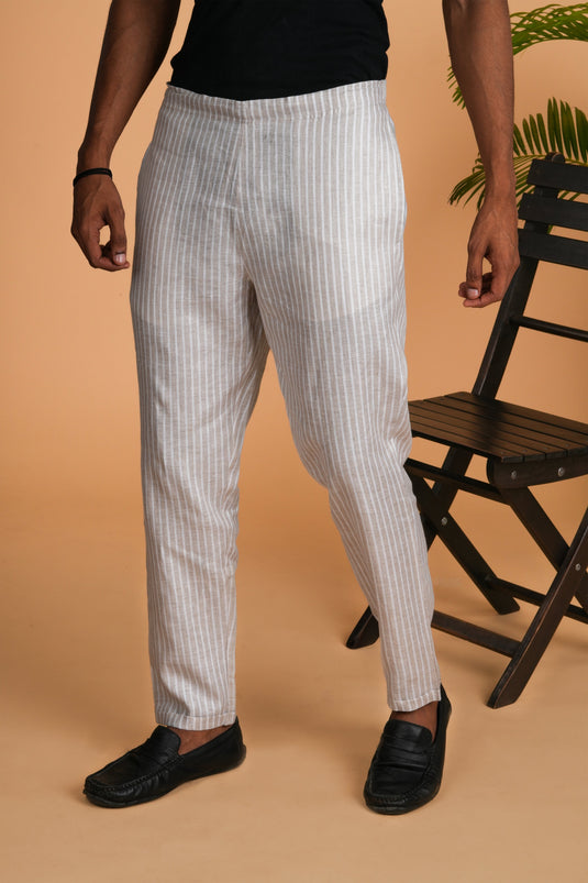 White Stripes Hemp Lounge Pant