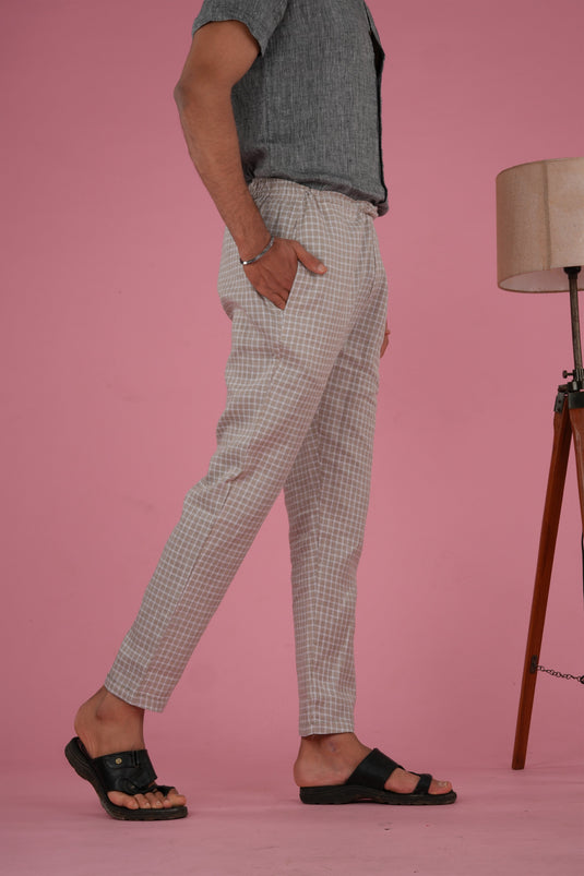 White Checks Pant