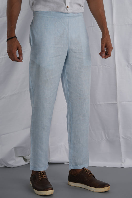 Men Sky Blue Hemp Lounge Pant