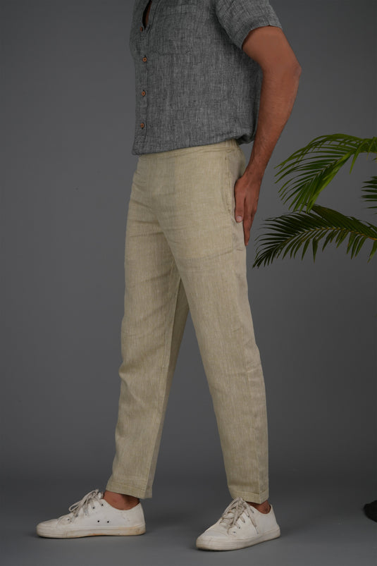 Men Light Brown Hemp Lounge Pant