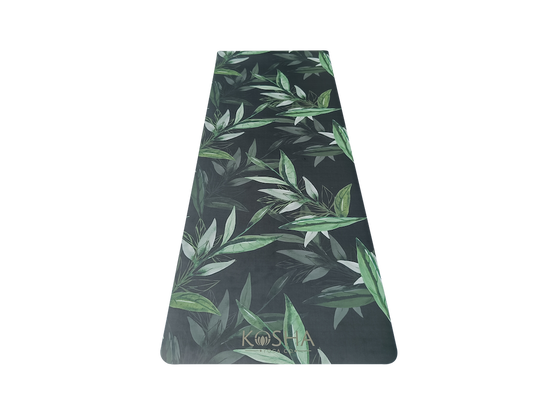 Green tropical natural rubber yoga mat Which Is Sweat Absorbent and Non Slip By Kosha Yoga Co