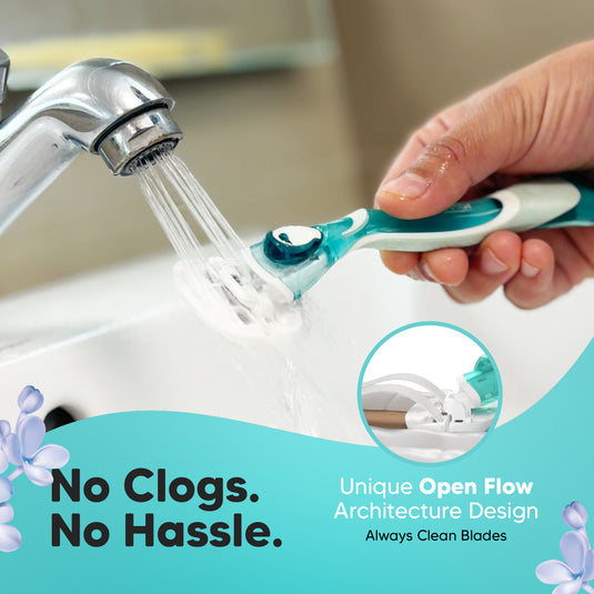 LetsShave Evior 6 Blade Refills for Women + Moisturising Band (Pack of 4 Blades)