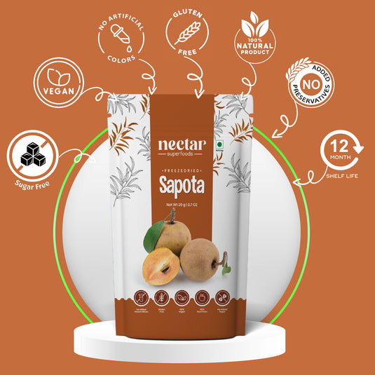 Freezze Dried Sapota (Chickoo) by Nectar Superfoods