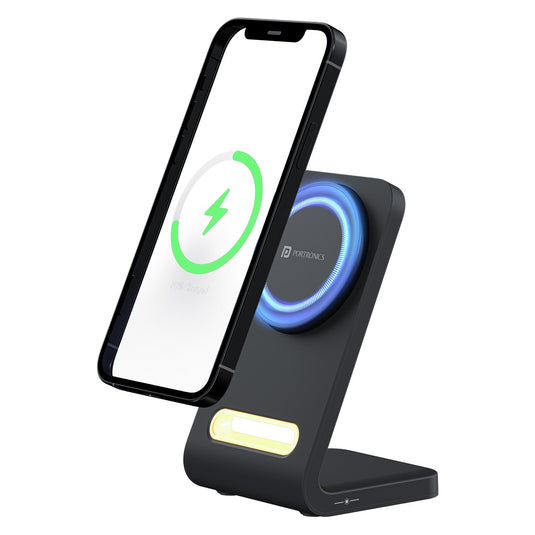 Portronics FLUX wireless phone charger stand| wireless fast charger at best price| best wireless charging stand for Iphone