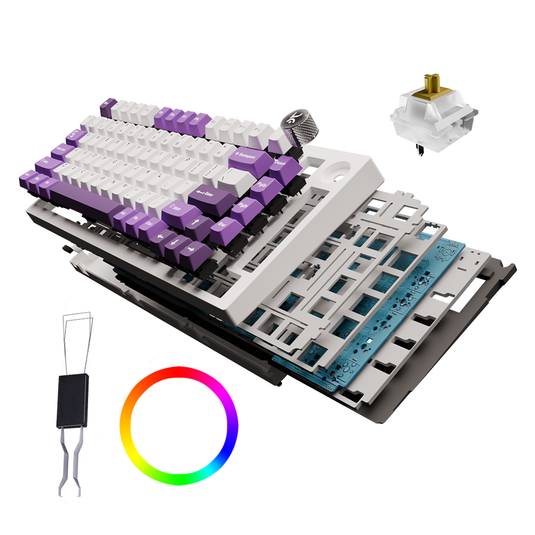 Swarm White Purple Wireless Gaming Keyboard Kreo