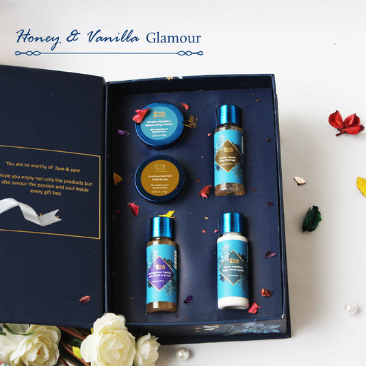 Honey and Vanilla Glamour organic skin care gift sets