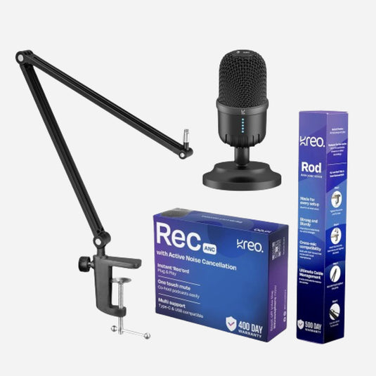 RecRod Condenser Mic + Boom arm Combo Kreo