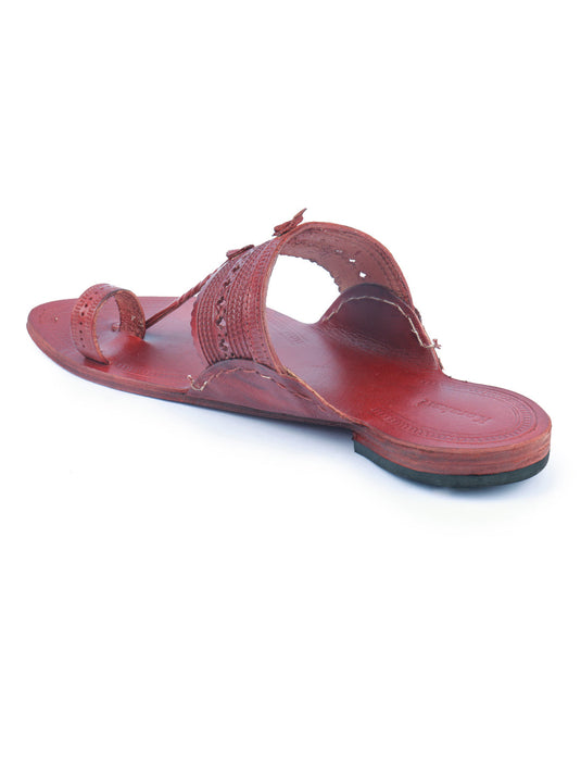 Striking Red Men's Kolhapuri Chappal