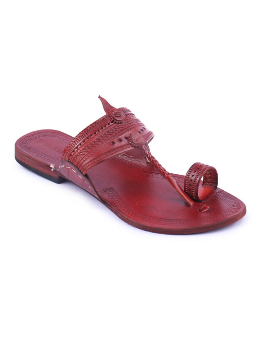 Stable Red Women's Kolhapuri Chappal