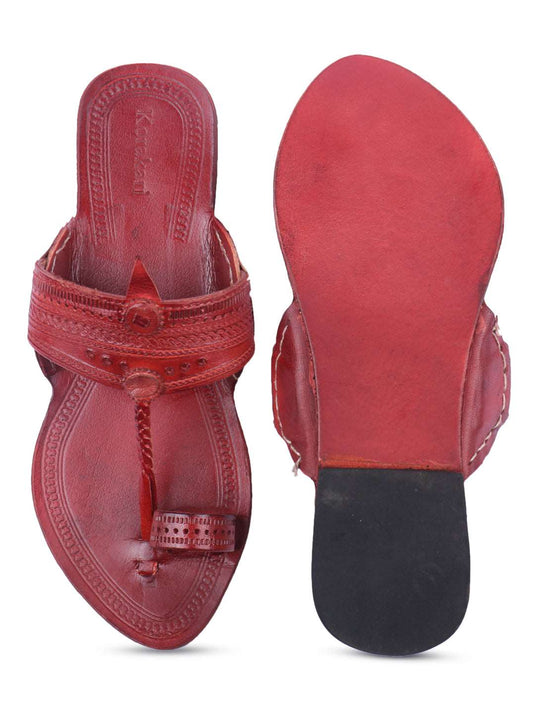 Stable Red Women's Kolhapuri Chappal