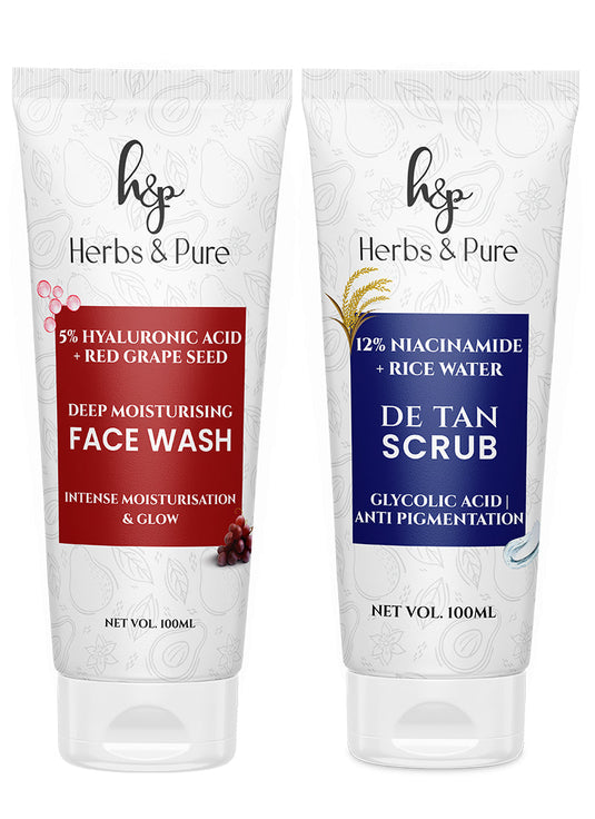 Deep Moisturising 5% Hyaluronic Acid Face Wash & De tan Scrub