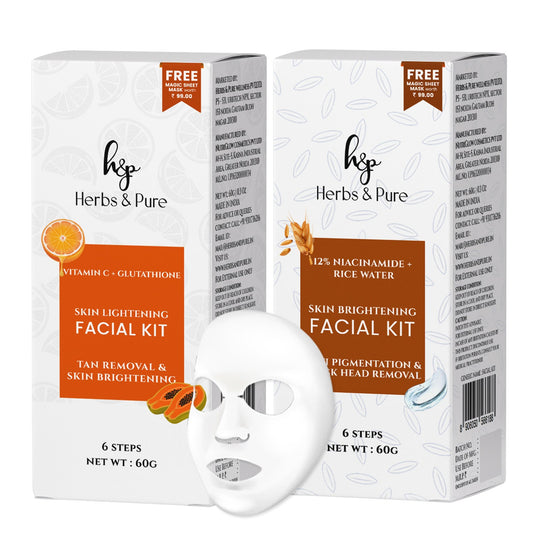 Skin Brightening Vitamin C & Glutathione And Rice Water Skin Lightening Facial Kit