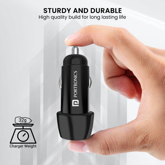 Black Car charger portronics