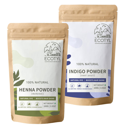 Ecotyl Hair Colour Combo - Henna Powder and Indigo Powder