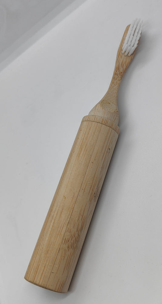 Bamboo Travel Toothbrush White Soft Brush