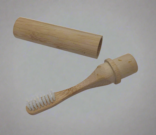 Bamboo Travel Toothbrush White Soft Brush