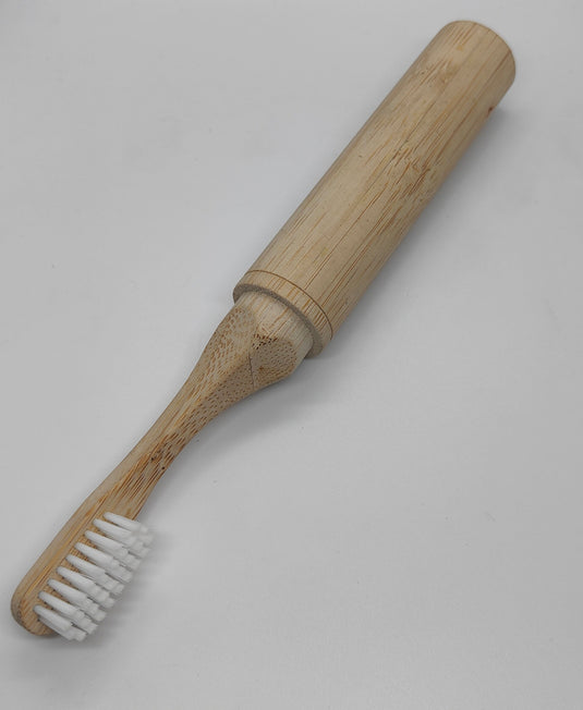 Bamboo Travel Toothbrush White Soft Brush