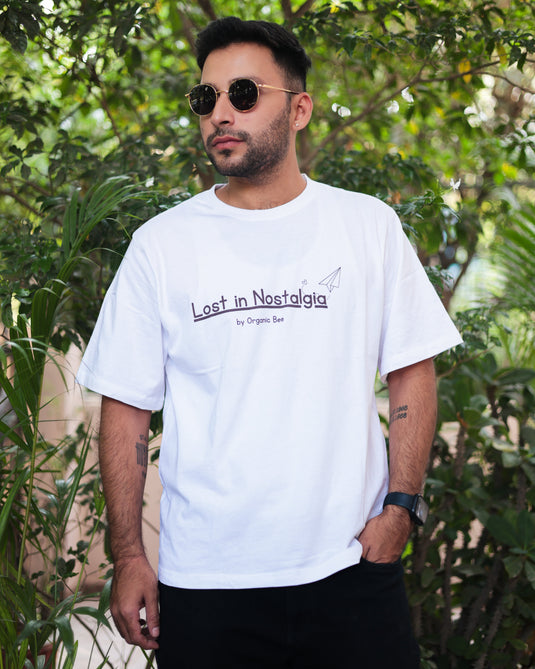 Lost in Nostalgia White Oversized T-Shirt