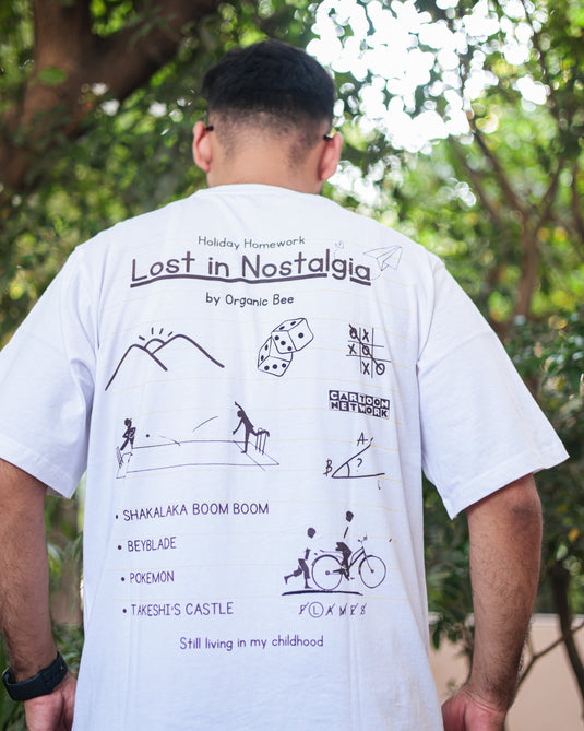 Lost in Nostalgia White Oversized T-Shirt