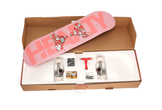 Hearty Pro-Complete Skateboard Pack- Unassembled- 8.0"-Soft Pink Dipped