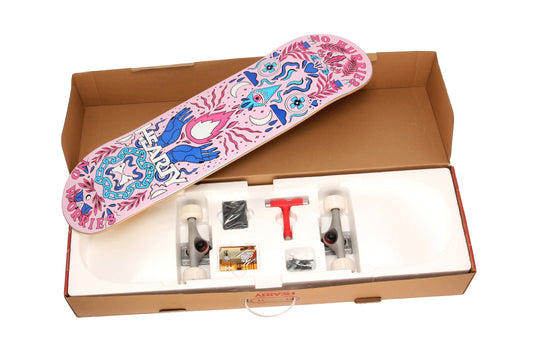 Hearty Pro-Complete Skateboard Pack- Unassembled- 8.0" & 8.25"-No Hurries No Worries/Soft Pink