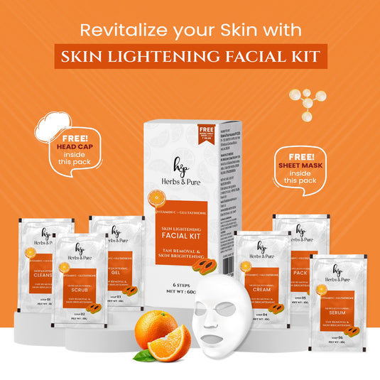 Skin Brightening Vitamin C & Glutathione And Rice Water Skin Lightening Facial Kit