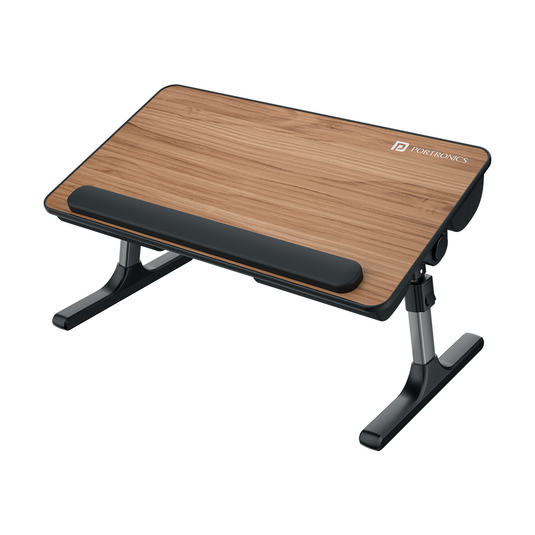 brown Portronics my buddy z portable laptop bed desk table