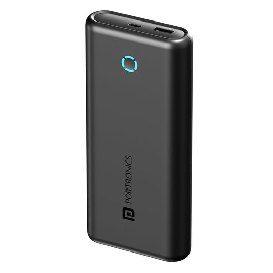 black Portronics PowerPod 20K 20000mah power bank| power bank under 2000