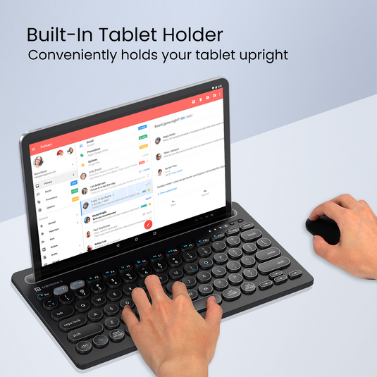 Portronics bubble Dock wireless keyboard come with tablet holder| best wireless keyboard| wireless keyboard online. Black