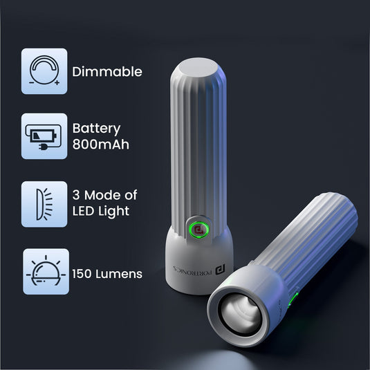 Portronics Eco Glow Mini LED Flashlight| portable rechargeable torch led flashlight| 3 mode led light flashlight