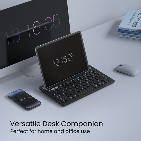 Portronics bubble Dock wireless keyboard has versatile compatibility| best wireless keyboard under 1000 | designer wireless keyboard online for best experience. Black