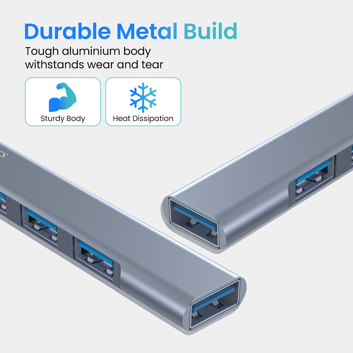 grey Portronics Mport 31 Pro 4-in-1 USB Hub with durable metal build| type c usb hub| usb hub for smart devices