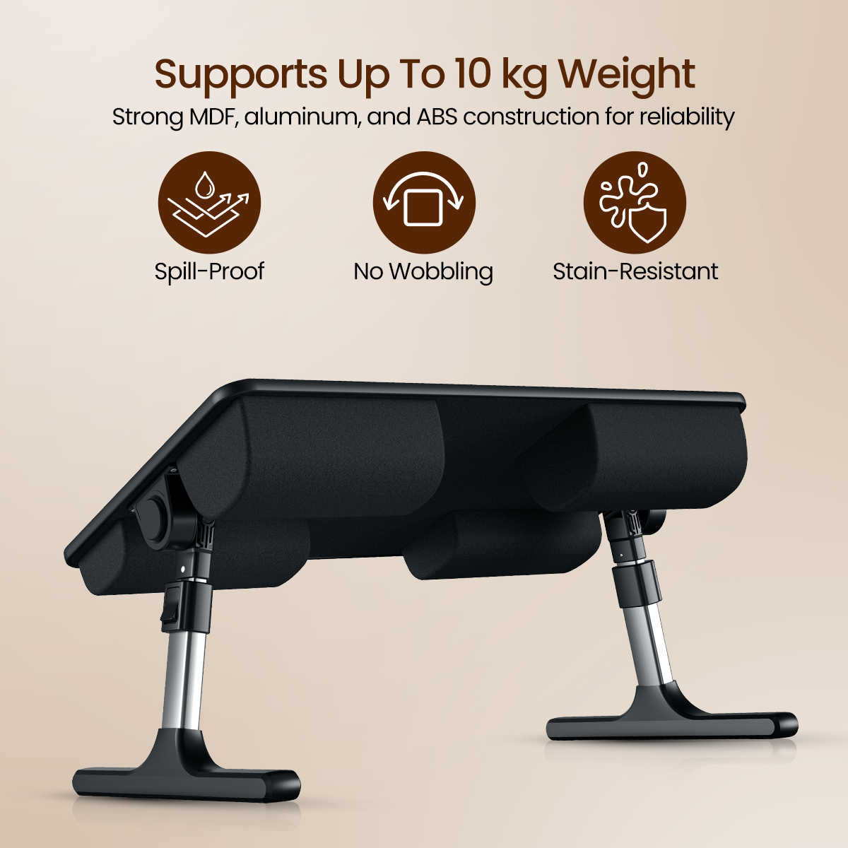 brown Portronics my buddy z foldable and portable laptop stand for extra durability 