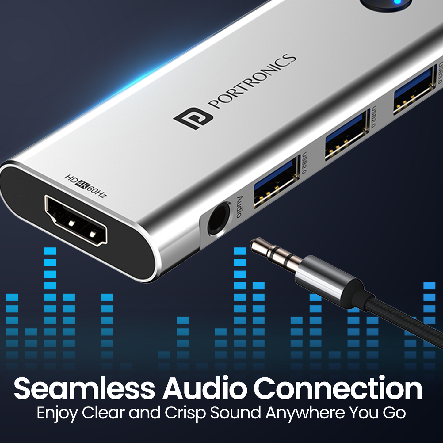 Portronics Latest Mport One 9-in-1 USB Hub comes with triple usb port| best multiport USB hub| usb port has audio connection port