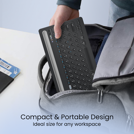 Portronics bubble Dock wireless keyboard come in portable design| best wireless keyboard by Portronics| designer wireless keyboard online. Black