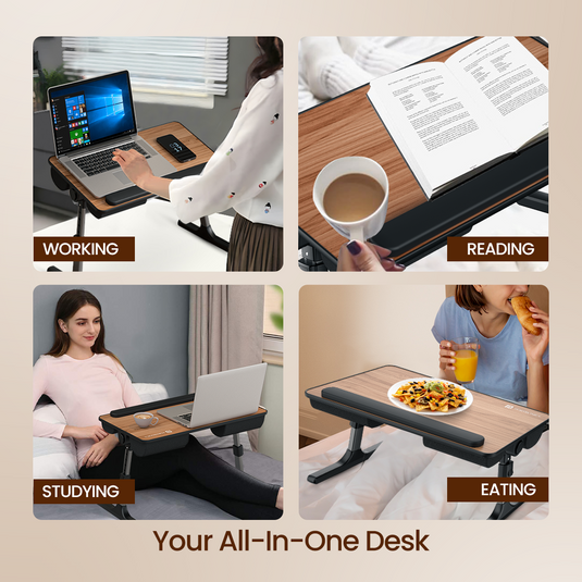 brown Portronics my buddy z foldable laptop bed desk for your all in one work