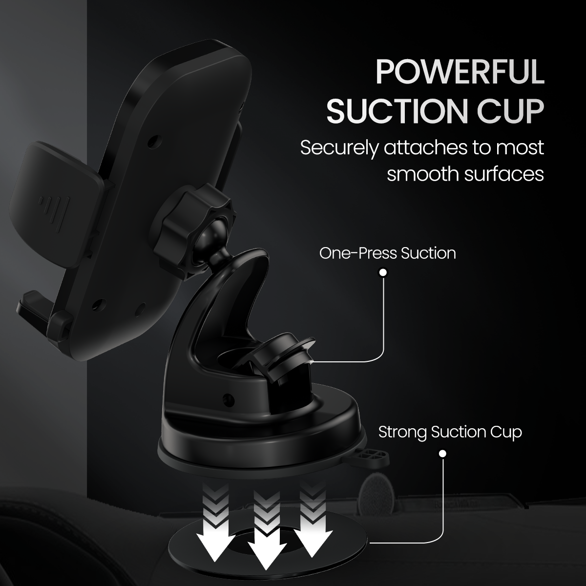 Portronics Clamp M4 best phone Holder has unmatched suction power| best car accessories online