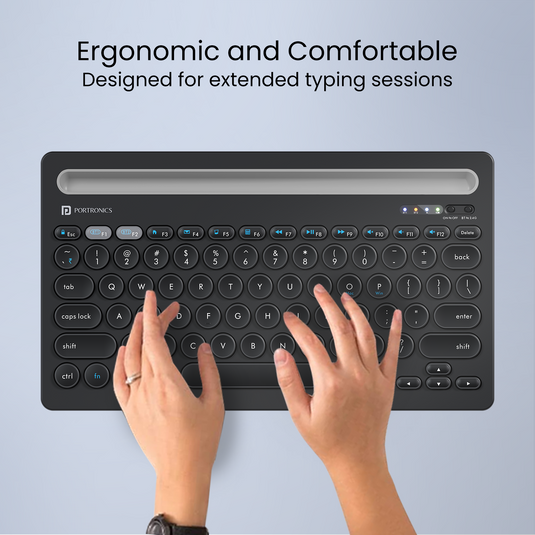 Portronics bubble Dock wireless keyboard| best wireless keyboard for laptop| wireless keyboard online. Black