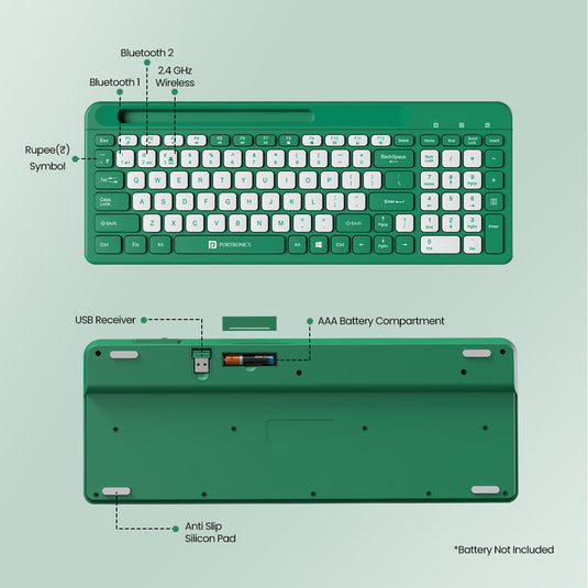 Portronics bubble square wireless keyboard| best wireless keyboard for laptop| wireless keyboard online