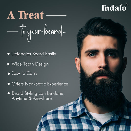 Indalo Beard Neem Wood Comb