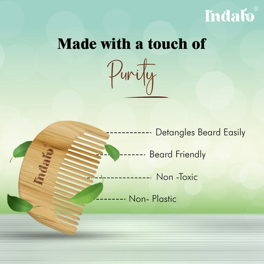 Indalo Beard Neem Wood Comb