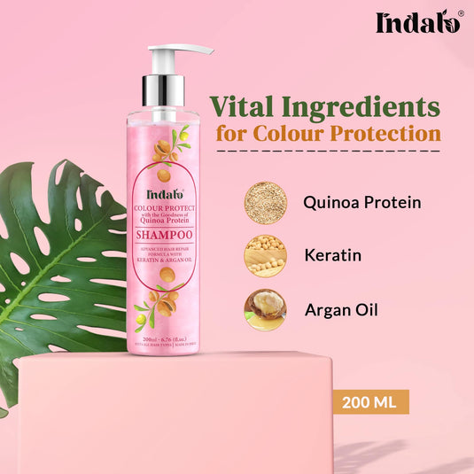 Indalo Quinoa Protein Colour Protect Shampoo With Argan Oil And Keratin Hair Treatment For Treated