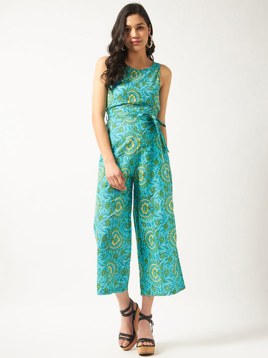 Floral Printed Sleeveless Jumpsuit