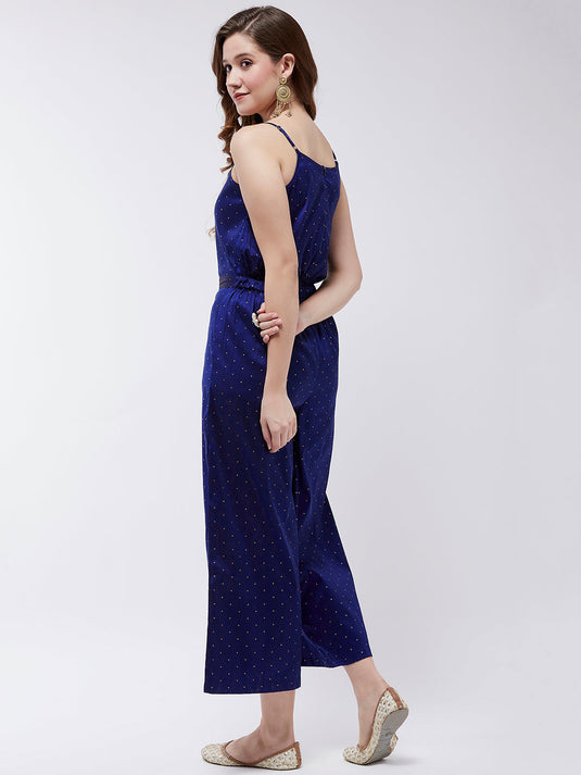 Festive Buta Embellished Jumpsuit With Lace