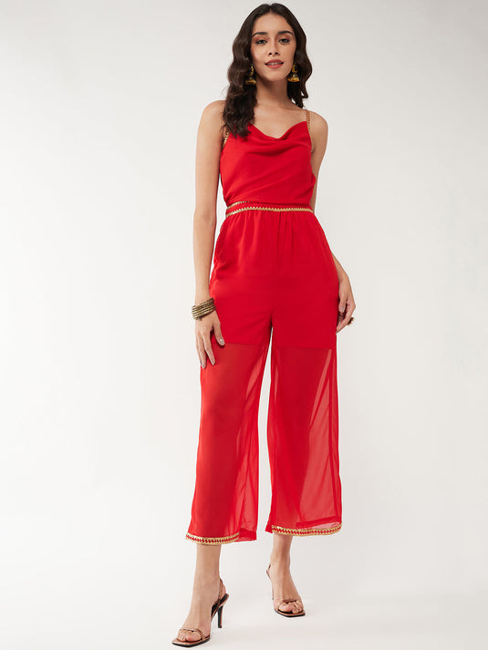 Cowl Neckline Jumpsuit