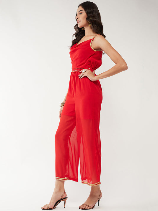 Cowl Neckline Jumpsuit