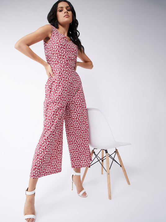 Jungle Safari Printed Sleeveless Jumpsuit