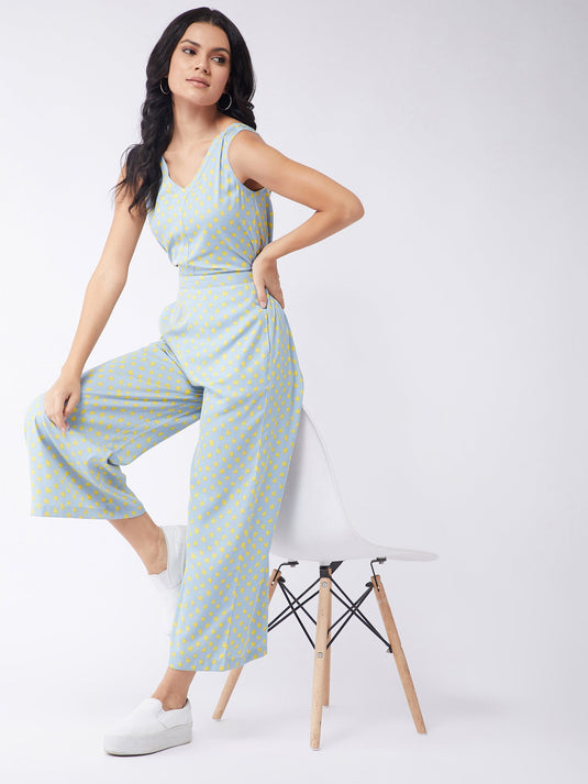 Polka Pastel Sleeveless Jumpsuit