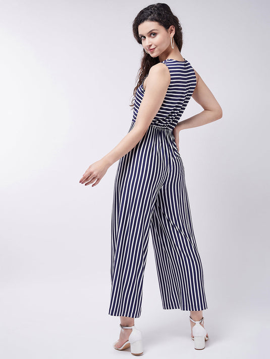 Women's Solid Sleeveless Cut-Out Jumpsuit