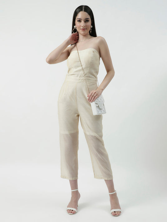 Solid Tube Off-Shoulder Jumpsuit